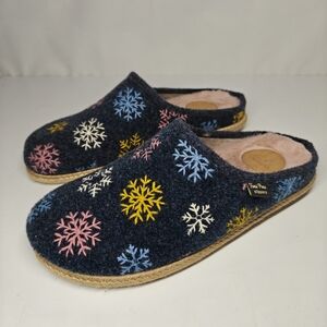Kids Snowflake Slippers - Navy Blue